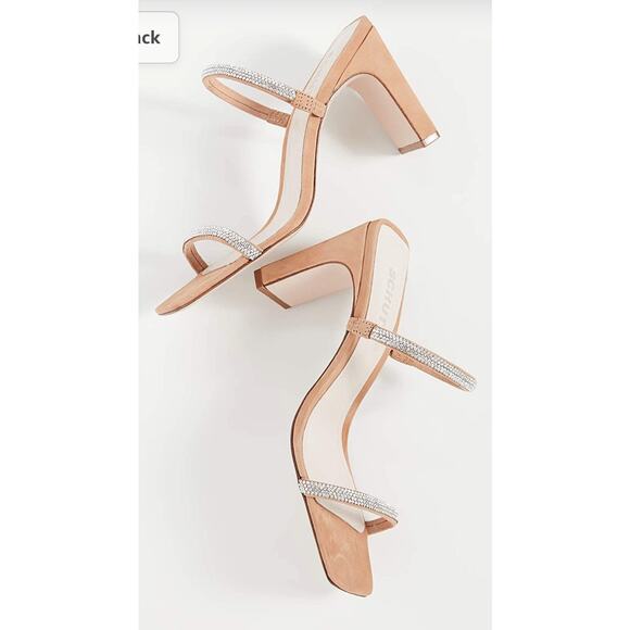 Schutz Salwa Tan and Rhinestone Sandal - 7B - Picture 4 of 11
